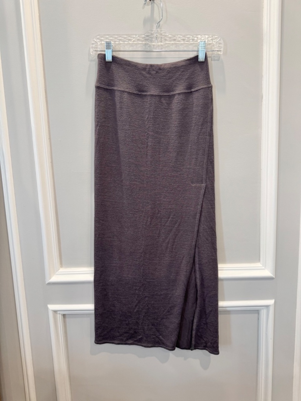 Aritzia Wilfred Free Gray Knit Side Slit Maxi Skirt XS